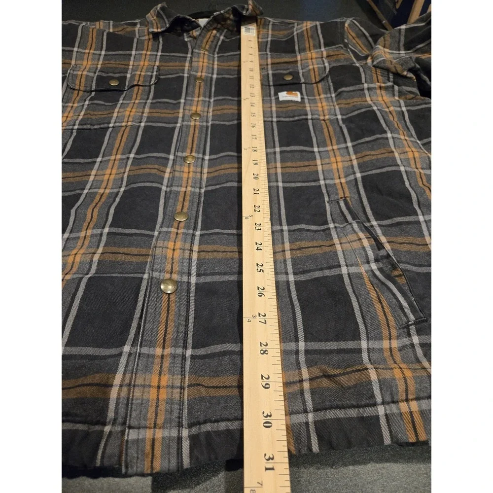Carhartt 102333 Hubbard Sherpa Lined Flannel Shirt Jacket Men's 2XL Plaid